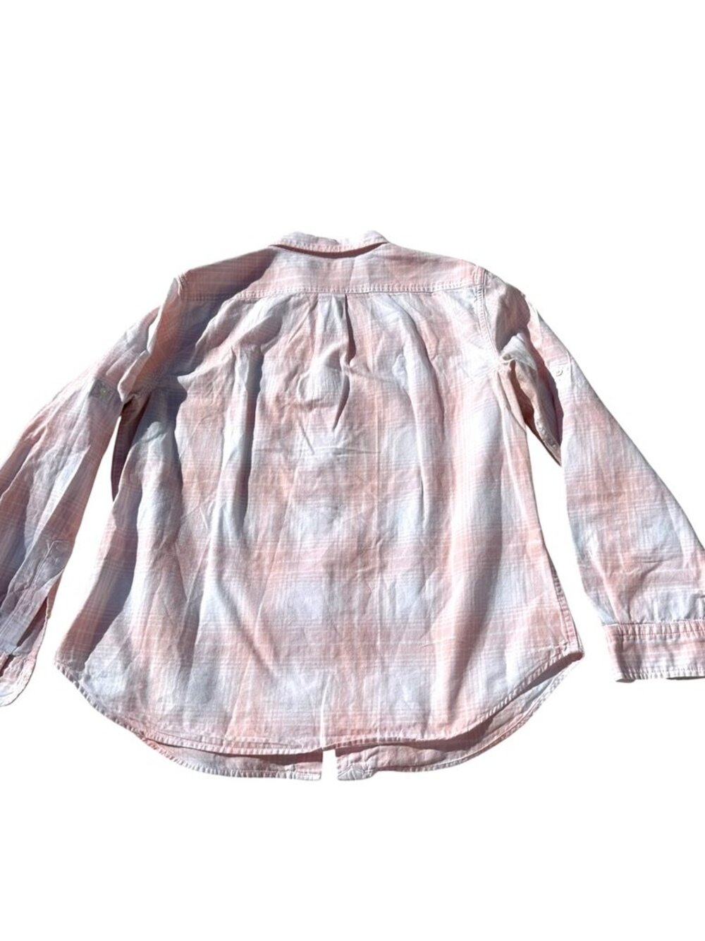 Lauren Ralph Lauren Pink Plaid Button Up Shirt XL Cotton Convertible Roll Tab - Picture 3 of 9